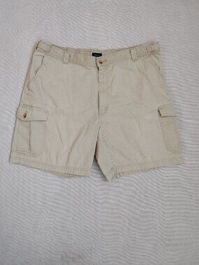 IZOD Men’s 100% Cotton Cargo Shorts - Khaki Beige Size 38